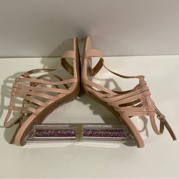 Qupid Women's 10 Pink Strappy Heels - Picture 4 of 8